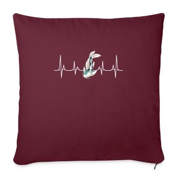 Étang de jardin Koi Carp Fish Pond - Housse de coussin décorative 45 x 45 cm - bordeaux - Devant