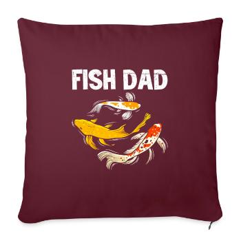 Poisson Papa Koi Carpe Koi Étang - Housse de coussin décorative 45 x 45 cm - bordeaux - Devant