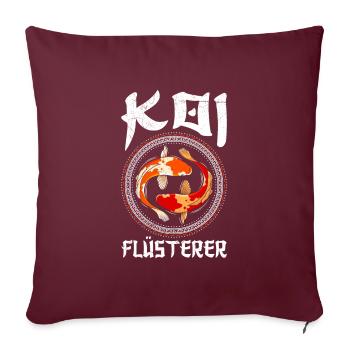 Koi Whisperer Étang de Koi - Housse de coussin décorative 45 x 45 cm - bordeaux - Devant