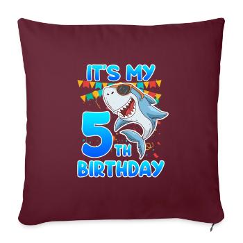 5 Jahre Junge 5. Geburtstag Sohn Neffe - Sofakissenbezug 45 x 45 cm - Burgunderrot - Vorne