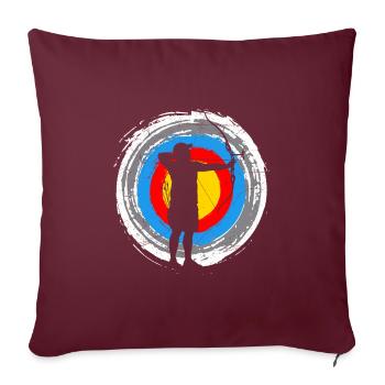 Tir à l’arc Cible Archer - Housse de coussin décorative 45 x 45 cm - bordeaux - Devant
