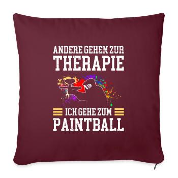 Andere gehen zur Therapie ich geh zum Paintball - Sofakissenbezug 45 x 45 cm - Burgunderrot - Vorne