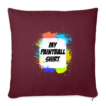 Mon joueur de paintball shirt paintball - Housse de coussin décorative 45 x 45 cm - bordeaux - Devant