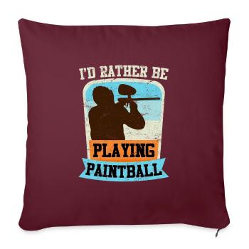 Je préfère jouer au paintball paintballer - Housse de coussin décorative 45 x 45 cm - bordeaux - Devant