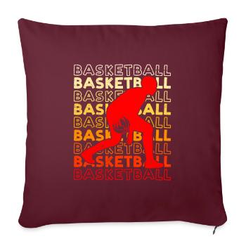 Basket-ball - Housse de coussin décorative 45 x 45 cm - bordeaux - Devant