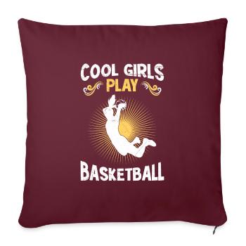 Basket-ball féminin - Housse de coussin décorative 45 x 45 cm - bordeaux - Devant