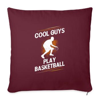Les gars cool jouent au basket-ball - Housse de coussin décorative 45 x 45 cm - bordeaux - Devant