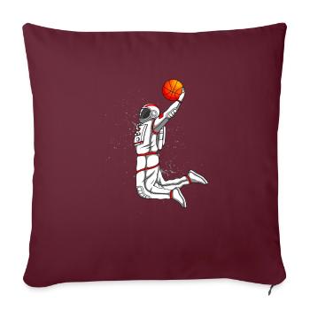 Astronaute Dunking Basketball - Housse de coussin décorative 45 x 45 cm - bordeaux - Devant