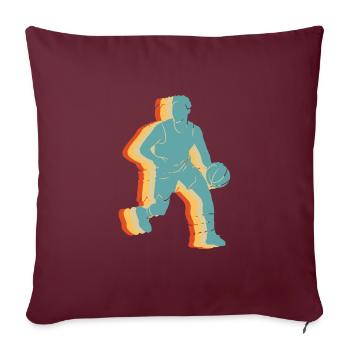 Basket vintage - Housse de coussin décorative 45 x 45 cm - bordeaux - Devant