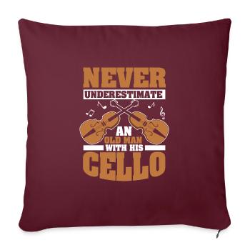 Violoncelliste Violoncelliste Joueur de violoncelle - Housse de coussin décorative 45 x 45 cm - bordeaux - Devant
