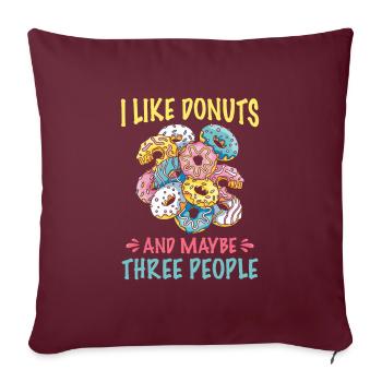Donut Donuts Candy Bagel - Housse de coussin décorative 45 x 45 cm - bordeaux - Devant