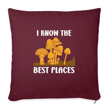 Cueilleur de champignons disant connaître les meilleurs endroits - Housse de coussin décorative 45 x 45 cm - bordeaux - Devant