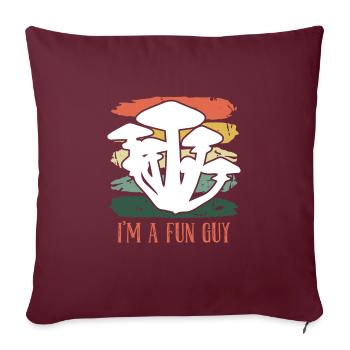 Fun Guy Cueilleur de champignons Cueilleur de champignons - Housse de coussin décorative 45 x 45 cm - bordeaux - Devant