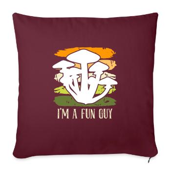 Fun Guy Cueilleur de champignons Cueilleur de champignons - Housse de coussin décorative 45 x 45 cm - bordeaux - Devant