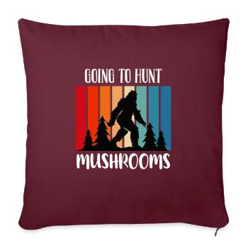 Chasser les champignons Cueilleur de champignons - Housse de coussin décorative 45 x 45 cm - bordeaux - Devant