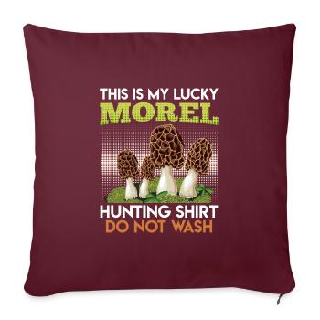 My Morel Lucky Shirt Cueilleur de champignons - Housse de coussin décorative 45 x 45 cm - bordeaux - Devant