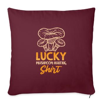 Chasse aux champignons chanceux Glückspilz - Housse de coussin décorative 45 x 45 cm - bordeaux - Devant