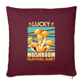 Cueilleur de champignons Lucky Mushroom Hunting - Housse de coussin décorative 45 x 45 cm - bordeaux - Devant