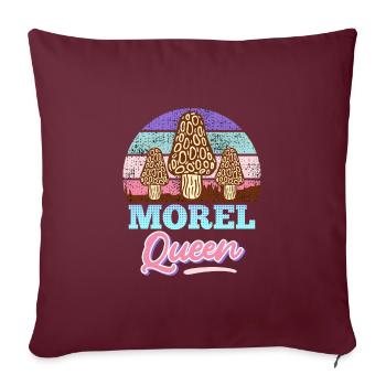 Cueilleur de champignons Morel Queen - Housse de coussin décorative 45 x 45 cm - bordeaux - Devant
