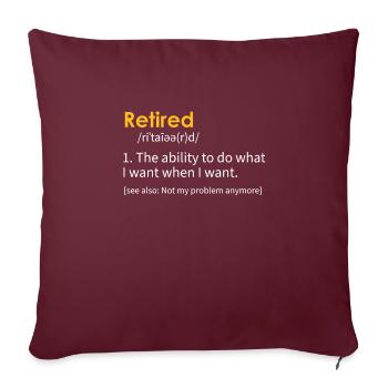 Définition du retraité Retraite - Housse de coussin décorative 45 x 45 cm - bordeaux - Devant