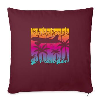 Maho Beach St. Maarten - Housse de coussin décorative 45 x 45 cm - bordeaux - Devant