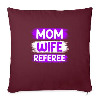Maman Épouse Arbitre Mère Femme Arbitre - Housse de coussin décorative 45 x 45 cm - bordeaux - Devant