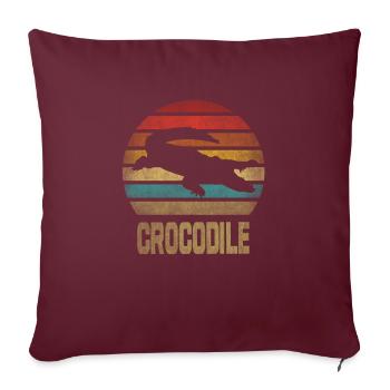 Crocodile Croco Croc Retro Vintage Sunset - Sofakissenbezug 45 x 45 cm - Burgunderrot - Vorne