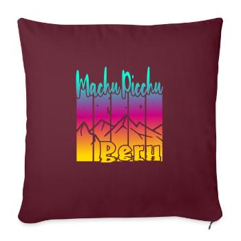 Machu Picchu Pérou - Housse de coussin décorative 45 x 45 cm - bordeaux - Devant