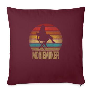Au Studio Film Réalisateur Films Rétro Vintage - Housse de coussin décorative 45 x 45 cm - bordeaux - Devant