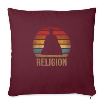 Moine Bouddhiste Moine Bouddhisme Méditation - Housse de coussin décorative 45 x 45 cm - bordeaux - Devant