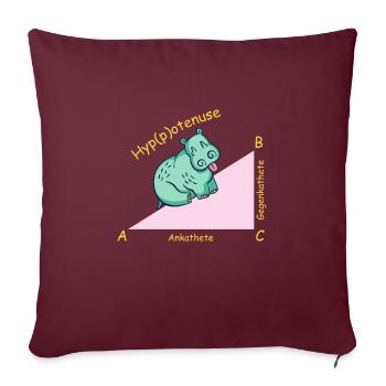 Professeur de mathématiques mathématicien Hippotenuse - Housse de coussin décorative 45 x 45 cm - bordeaux - Devant