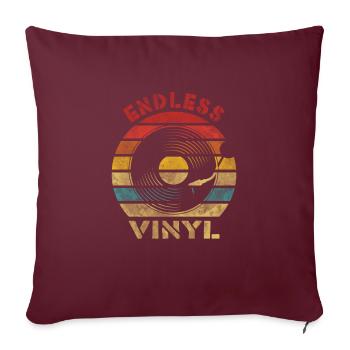 Endless Vinyl Retro Vintage Music - Sofakissenbezug 45 x 45 cm - Burgunderrot - Vorne