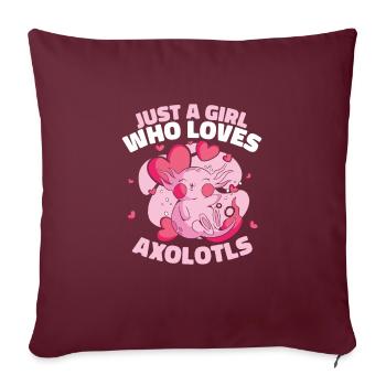 Poisson Axolotl - Housse de coussin décorative 45 x 45 cm - bordeaux - Devant