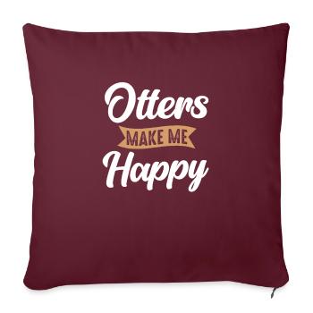 Loutre de mer - Housse de coussin décorative 45 x 45 cm - bordeaux - Devant