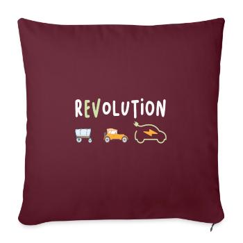 Révolution Électrique Électrique Voiture Électrique eauto - Housse de coussin décorative 45 x 45 cm - bordeaux - Devant