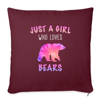 Ours Grizzly Ours bruns Ours - Housse de coussin décorative 45 x 45 cm - bordeaux - Devant