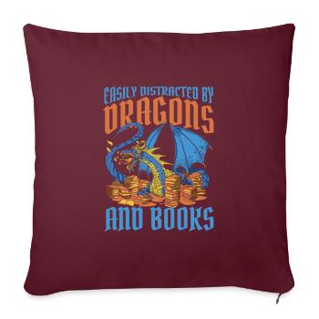Dragon Mystique Dragon Fantaisie - Housse de coussin décorative 45 x 45 cm - bordeaux - Devant