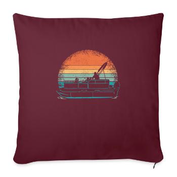 Ponton Bateau Capitaine Pontoon Boats - Housse de coussin décorative 45 x 45 cm - bordeaux - Devant
