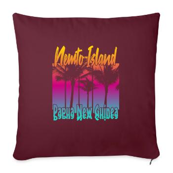 Coucher de soleil vintage sur l’île de Nemto - Housse de coussin décorative 45 x 45 cm - bordeaux - Devant