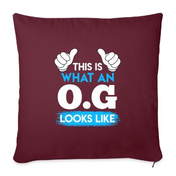 O.G. Oncle Gangster Oncle - Housse de coussin décorative 45 x 45 cm - bordeaux - Devant
