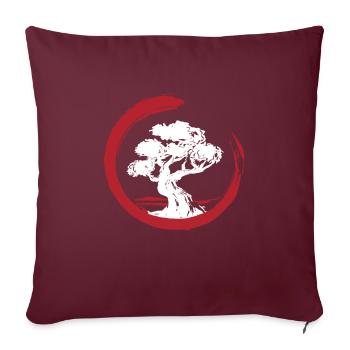 Bonsaï Arbre Bonsaï japonais - Housse de coussin décorative 45 x 45 cm - bordeaux - Devant