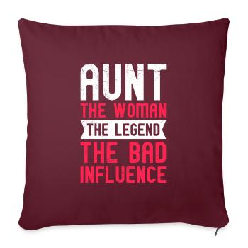 Tante La femme avec la mauvaise influence Tante - Housse de coussin décorative 45 x 45 cm - bordeaux - Devant