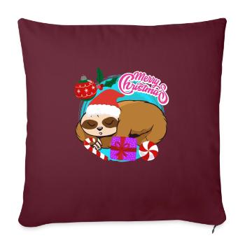 Noël paresseux Joyeux Noël - Housse de coussin décorative 45 x 45 cm - bordeaux - Devant