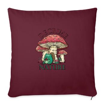 Decrime Nature Champignon Magique Coloré Grenouille - Housse de coussin décorative 45 x 45 cm - bordeaux - Devant