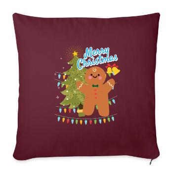 Joyeux Noël Cookie Keks Noël moche - Housse de coussin décorative 45 x 45 cm - bordeaux - Devant