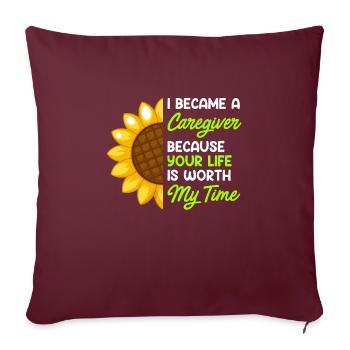 Votre vie compte Infirmière soignante - Housse de coussin décorative 45 x 45 cm - bordeaux - Devant