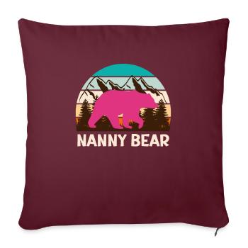 Mama bear Nanny bear Tagesmutter - Sofakissenbezug 45 x 45 cm - Burgunderrot - Vorne