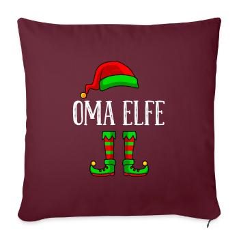 Grand-mère elfe de Noël grand-mère drôle d’elfe - Housse de coussin décorative 45 x 45 cm - bordeaux - Devant