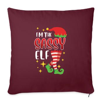 Freche Elfe Ich bin die sassy Elfe Nikolaus - Sofakissenbezug 45 x 45 cm - Burgunderrot - Vorne