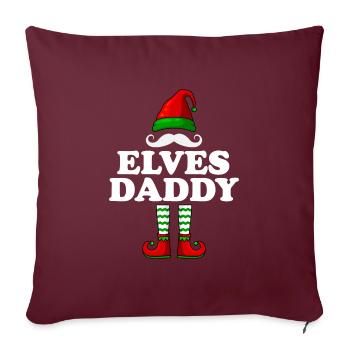 Elfes Papa Noël Père Famille Elfes - Housse de coussin décorative 45 x 45 cm - bordeaux - Devant